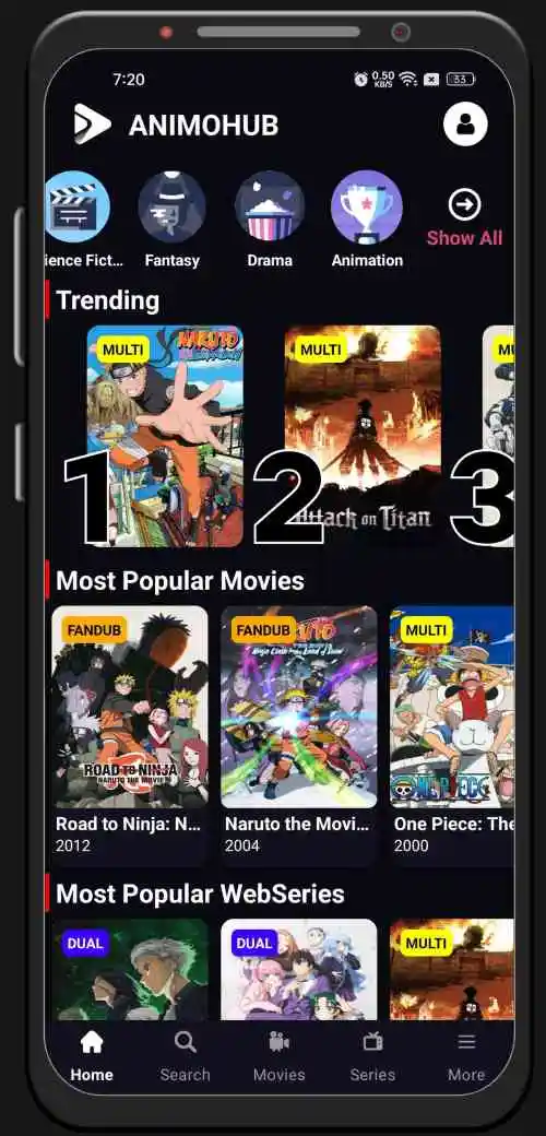 AnimoHub APK Interface 2